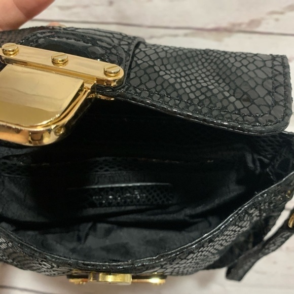 Michael Kors Black Sequin Gold Clutch Wristlet - Picture 5 of 7